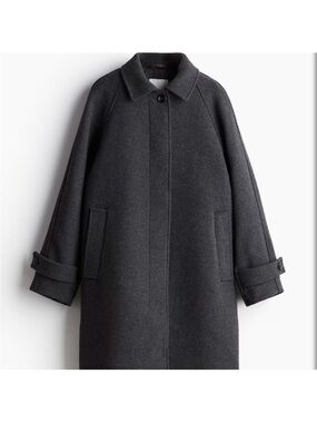 H&M Gray Wool-Blend Trench Coat